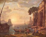 Hafen beim Sonnenuntergang Claude Lorrain